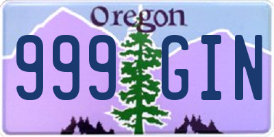 OR license plate 999GIN