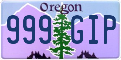 OR license plate 999GIP