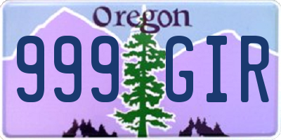 OR license plate 999GIR