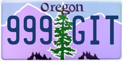 OR license plate 999GIT