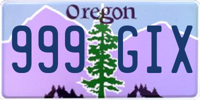 OR license plate 999GIX