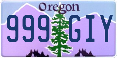 OR license plate 999GIY
