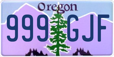 OR license plate 999GJF