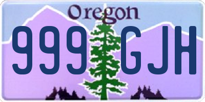 OR license plate 999GJH