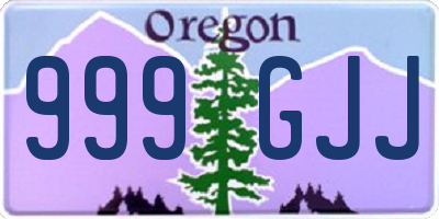 OR license plate 999GJJ