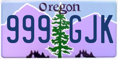 OR license plate 999GJK