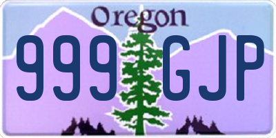OR license plate 999GJP
