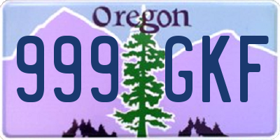 OR license plate 999GKF