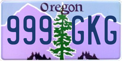 OR license plate 999GKG