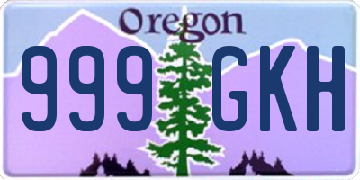 OR license plate 999GKH