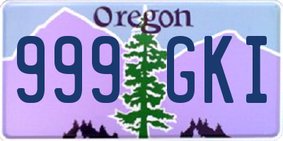 OR license plate 999GKI