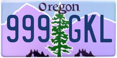 OR license plate 999GKL