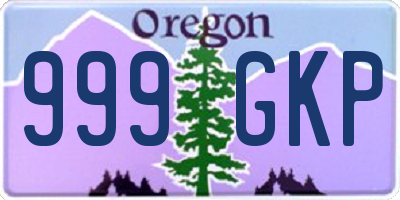 OR license plate 999GKP