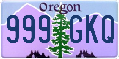 OR license plate 999GKQ