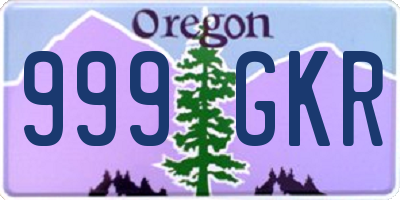 OR license plate 999GKR