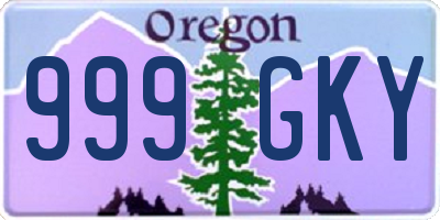 OR license plate 999GKY