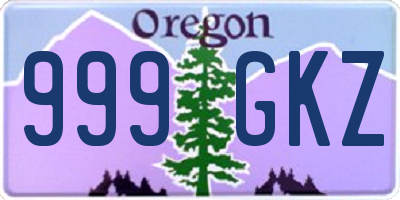 OR license plate 999GKZ