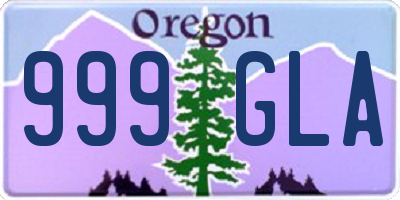 OR license plate 999GLA