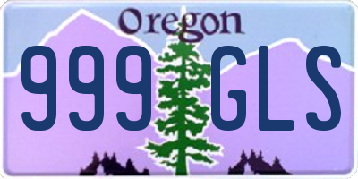 OR license plate 999GLS
