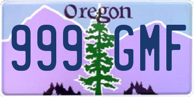 OR license plate 999GMF