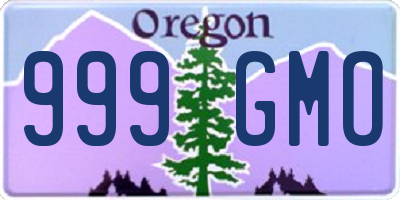 OR license plate 999GMO