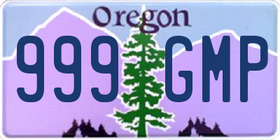 OR license plate 999GMP