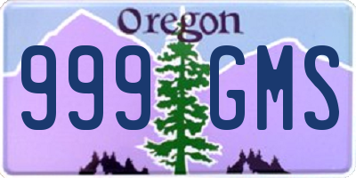 OR license plate 999GMS