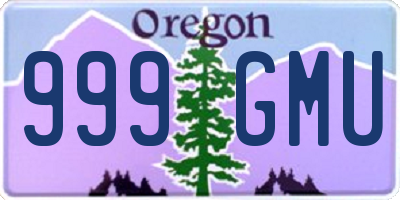 OR license plate 999GMU