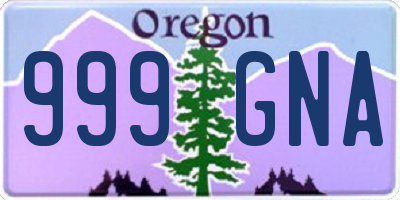 OR license plate 999GNA