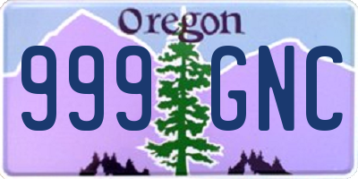 OR license plate 999GNC
