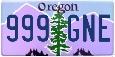 OR license plate 999GNE