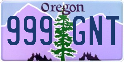 OR license plate 999GNT