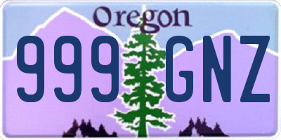OR license plate 999GNZ