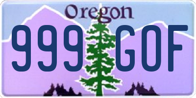 OR license plate 999GOF