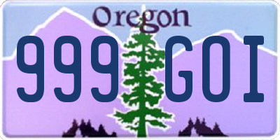OR license plate 999GOI