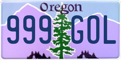 OR license plate 999GOL