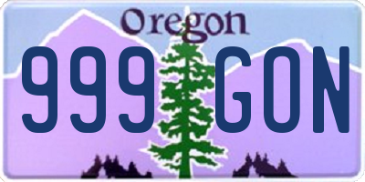 OR license plate 999GON