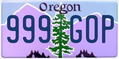 OR license plate 999GOP
