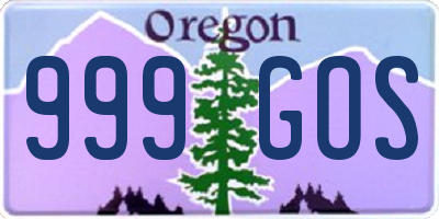 OR license plate 999GOS