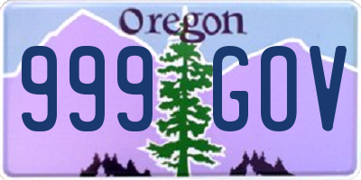 OR license plate 999GOV