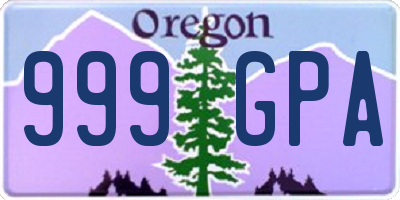 OR license plate 999GPA
