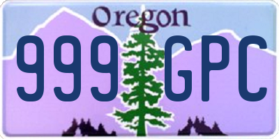 OR license plate 999GPC