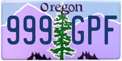 OR license plate 999GPF