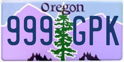 OR license plate 999GPK