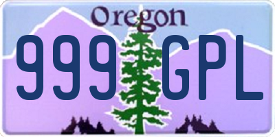 OR license plate 999GPL