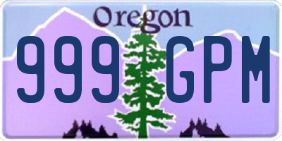 OR license plate 999GPM