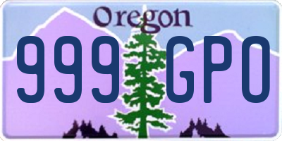 OR license plate 999GPO