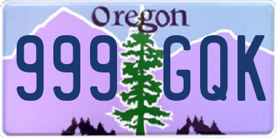 OR license plate 999GQK