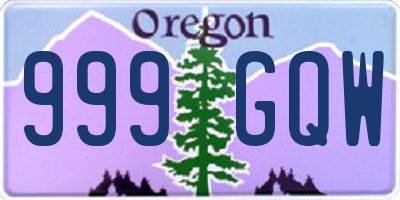 OR license plate 999GQW