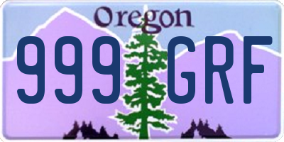 OR license plate 999GRF